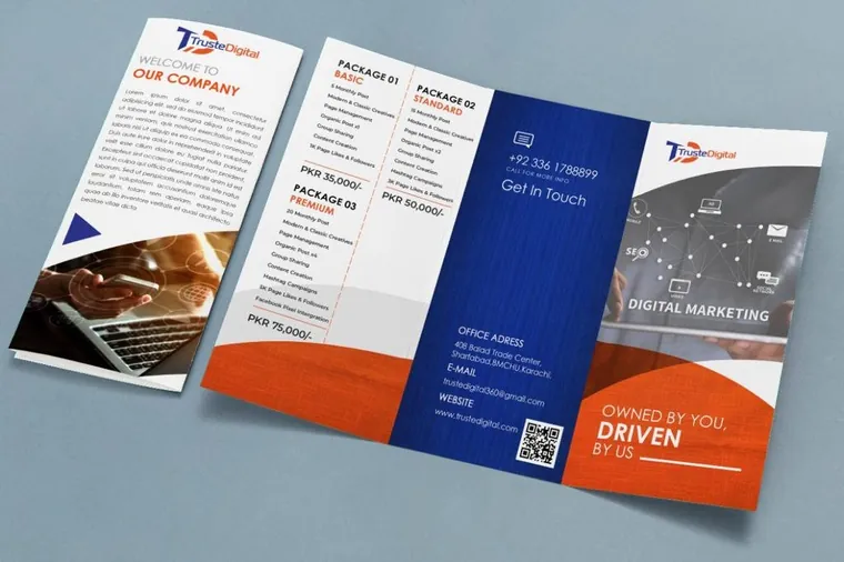 Tri-fold brochure, print by Kalstech